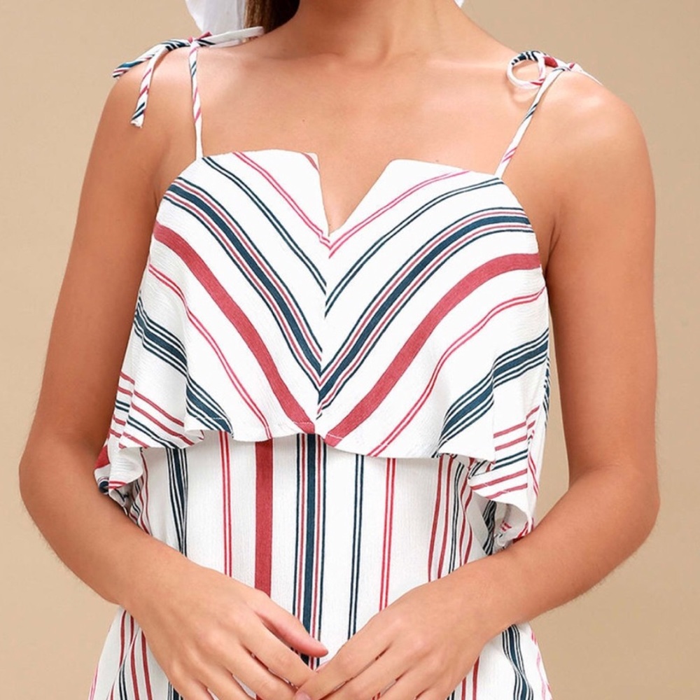 Lulu's Red and Blue Striped Mini Dress